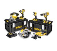 Pack 6 outils 18V XR (3x5,0 Ah) avec 2 coffrets TSTAK - DEWALT DCK694P3
