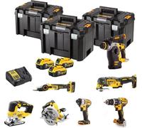Pack 7 outils 18V (3x5,0 Ah) dans 3 coffrets T-STAK - DEWALT DCK755P3T-1