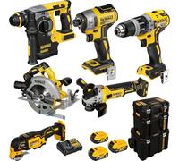 Pack 7 outils 18V (3x5,0 Ah) dans 3 coffrets T-STAK - DEWALT DCK755P3T