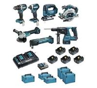 Pack 7 outils MAKITA DLX7014PTJ 18V (5 x 5Ah)