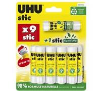 Pack 9 Bâtons de colle Uhu Avec 1 Bâton de colle ReNature Blanc Blanc