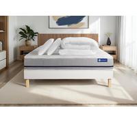 Pack ACTIFLEX SOFT 180x200cm sommier kit blanc - 20cm - Ressorts ensachs - Moelleux - Sommier kit Blanc - Avec couette et oreillers