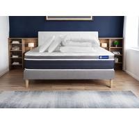 Pack ACTIMEMO CONFORT 140x200cm sommier kit gris - 26cm - Mmoire de forme - Enveloppant - Sommier kit Gris - Avec couette et oreillers