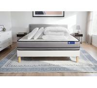 Pack ACTIMEMO NIGHT 180x200cm sommier kit blanc - 20cm - Mmoire de forme - Ferme - Sommier kit Blanc - Avec couette et oreillers