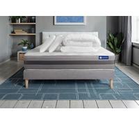 Pack ACTIMEMO RELAX 180x200cm sommier kit gris - 24cm - Mmoire de forme - Enveloppant - Sommier kit Gris - Avec couette et oreillers
