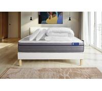 Actisom Pack ACTIMEMO ZEN 140x200 – Matelas mémoire 7 zones + sommier kit + 2 oreillers + couette