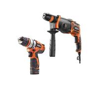 Pack AEG Perforateur burineur électrique SDSPLUS 800W 2.4 Joules - Perceuse-visseuse 12V Prolithium-ion