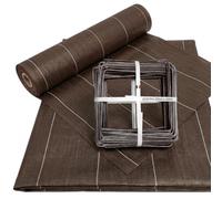 Pack Agrafes et Toile de paillage Grande Largeur 5,15m - Anti Mauvaises Herbes Longueur 15m - Lot Bache Marron 130 grammes par m2 - Geotextile - Large 5M ZENLYS