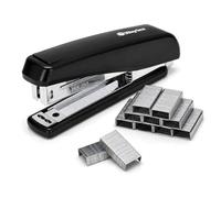Pack agrafeuse 24/6 avec agrafes incluses, agrafeuse bureau 30 feuilles, grande profondeur 68 mm, avec ôte agrafe intégré, compatible 26/6