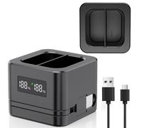 Pack amélioré de 1 Chargeur de Batterie Ring, Chargeur Compatible avec Les Batteries Ring, Affichage numérique LED, Double Charge pour 2/3 / 4,3 Ring Spotlight Camera et Handheld Camera