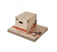 Pack and Move - Lot 10 Cartons Déménagement Livres Premium - 40 X 30 X 30 Cm - Extrême Résistance 20 KG - Poignées Renforcées - 1 Adhésif Offert