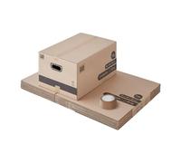 Pack and Move - Lot 10 Cartons Déménagement Stockage M - 60 x 40 x 30 cm - Poignées renforcées - 1 adhésif offert