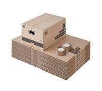 Pack and Move - Lot 40 cartons déménagement M - 60 x 40 x 30 cm - Poignées renforcées - 2 adhésifs offerts
