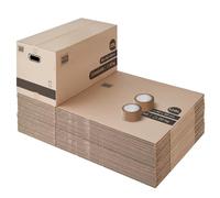 Pack and Move - Lot 40 cartons déménagement XL -80 x 40 x 40 cm - Poignées renforcées - 2 adhésifs offerts