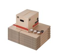 Pack and Move - Lot 50 Cartons Déménagement Livres Premium - 40 X 30 X 30 Cm - Extrême Résistance 20 KG - Poignées Renforcées - 3 Adhésifs Offerts