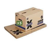 Pack and Move - Lot de 5 Cartons Déménagement X Strong - 60 x 30 x 30 cm - Charge 40 kg - Extrême Résistance - Grande Capacité