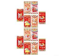 Pack Angpao Festif 17x9cm pour Nouvel An | Motif pour cheval brodé, design pour zodiaque 2026, style traditionnel, pour idéal, pour fête du printemps(1)
