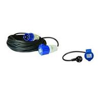 Antarion Pack Rallonge électrique 25m P17 + Adaptateur Femelle 0,50cm Camping-Car