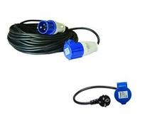 Antarion Pack Rallonge Electrique 25m Prise P17 + Adaptateur Femelle P17-230V 1.5m pour Camping-Car