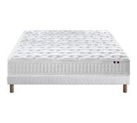 Pack ASTRE Pack Matelas Ressorts + Sommier + Couette + Oreillers Made in France 140 x 190 cm, Sommier Blanc G