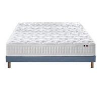 Pack ASTRE Pack Matelas Ressorts + Sommier + Couette + Oreillers Made in France 140 x 190 cm, Sommier Bleu denim G