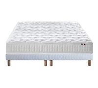 Pack ASTRE Pack Matelas Ressorts + Sommier + Couette + Oreillers Made in France 2x80 x 200 cm, Sommier Blanc G