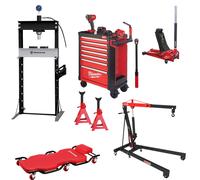 Pack Atelier Mécanique Complet servante + presse + grue + chariot + cric + chandelle