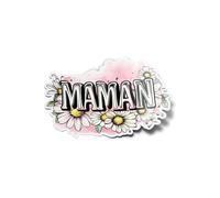 PACK AUTOCOLLANTS STICKERS Maman - Autocollant Fleurs & Marguerites - Cadeau d'Amour pour Mère Résistant Eau Uv Mignon Citation Message Pour Ordinateur Bouteille et Voiture Déco exterieur 8cm