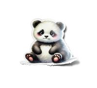 PACK AUTOCOLLANTS Stickers Vinyle Panda Mignon - Illustration Fluffy Aquarelle Résistant Eau Uv Animaux Sauvage Forêt Arbres kawaii Pour Ordinateur Bouteille et Voiture Déco exterieur 8cm