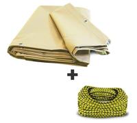 Pack Bâche Pergola 15m2 Prêt à l'emploi (1 bâche pergola ivoire ultra résistante + 1 sandow élastique)
