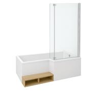 Pack baignoire bain douche 150 X 80 version droite JACOB DELAFON Neo + pare bain chromé