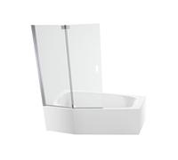 Pack baignoire bain douche 170 x 90 Bastille vidage à gauche blanc mat + tablier en niche + pare-bain chromé