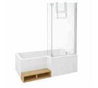 Pack baignoire bain douche 170 x 90 JACOB DELAFON Neo version droite + pare bain chromé + tablier en angle