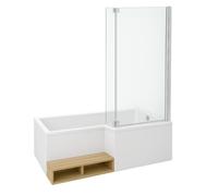 Pack baignoire bain douche 170 X 90 version droite JACOB DELAFON Neo + pare bain chromé + tablier