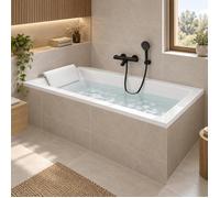 Pack baignoire CALOS Novellini 170x70 cm + Robinetterie thermostatique - Noir mat