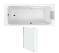 Pack baignoire droite 170 X 75 JACOB DELAFON Odéon up + pare bain 2 volets chromé