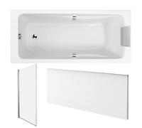 Pack baignoire droite JACOB DELAFON Odéon Up + pare bain 1 volet + tablier + vidage