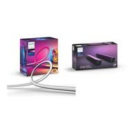 Pack Bande lumineuse LED 65" Blanc et couleur Lightstrip Philips Hue Play Gradient 1.6 m Noir Boîtier de synchronisation requis + Lampe connectée Philips Hue Play Pack x2 Noir
