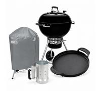Pack Barbecue Weber Master-Touch GBS E-5750 Noir + Housse, Plancha + Cheminée