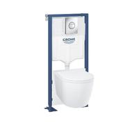 Pack Bâti support 5 en 1 - GROHE - Blanc - 1.13 m - Céramique - Plaque de commande + supports muraux + isolation + pipe coudé