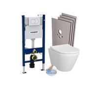 Pack Bati-support Geberit Duofix 112cm + WC sans bride Vitra Integra avec fixations invisibles + Abattant softclose + Set habil