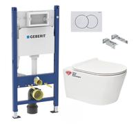Pack bati-support Geberit 112cm + WC sans bride Swiss Aqua Technologies Brevis + abattant ultra-fin (BREVISGEB3)