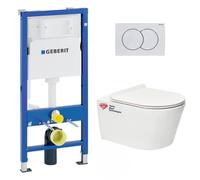 Pack Bati-support Geberit 112cm + WC sans bride Swiss Aqua Technologies Brevis + Abattant ultra-fin (BREVISGEB1)