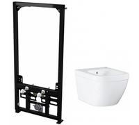 Pack Bâti support pour bidet suspendu + Bidet suspendu Grohe, blanc alpin (SetBidetGrohe-1)