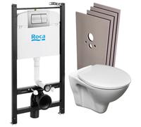Pack Bâti-support Roca Active + WC suspendu Jika Neo + plaque chrome mat + Set habillage