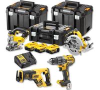 Pack batterie combiné DCK421P3T-QW 18V 5Ah - Perceuse-visseuse DCD791, Scie circulaire DCS570, Scie sauteuse DCS331, Scie sabre DCS367, Chargeur rapide, 3x 5Ah batteries