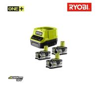 Pack batterie RYOBI 18V One+ 5.0Ah Lithium-ion RB18L50 - 2 batteries 18V One+ 5.0Ah LithiumPlus - 1 chargeur rapide 2.0Ah RC18120-250