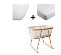 Pack berceau Kumi Bois de rose + alèse et drap housse blanc