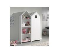 Pack Bibliothèque + Armoire 1 Porte Blanche - HAVRE -