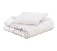 pack bio couette 100x140cm + oreiller 40x60cm - mon p'tit dodo - chaude - 100% polyester fibre creuse siliconée - 1 personne - blanc G